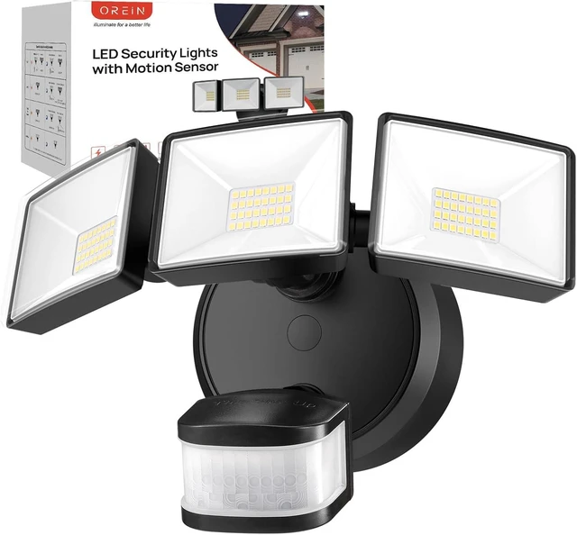 Main image of OREiN Motion Sensor Outdoor Flood Light 42W 6500LM, Super Bright LED Security Light, Dusk to Dawn/Auto/Manual Modes, IP65 Waterproof Hardwired Floodlight for Yard, Garage, Porch, Driveway