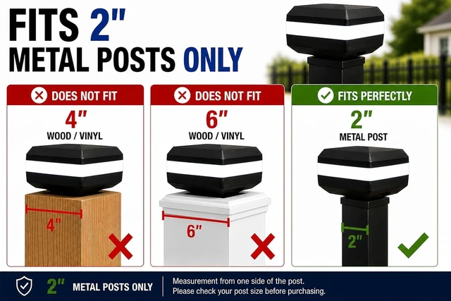 Alt view image 4 of 7 - 4 Pack Solar Post Cap Lights for 2x2 Inch Aluminum, Wrought Iron, and Garden/Pool Fences, Warm White, Cool White, and Selectable RGB Colors with Built-in Color-Changing Holiday/Party Mode