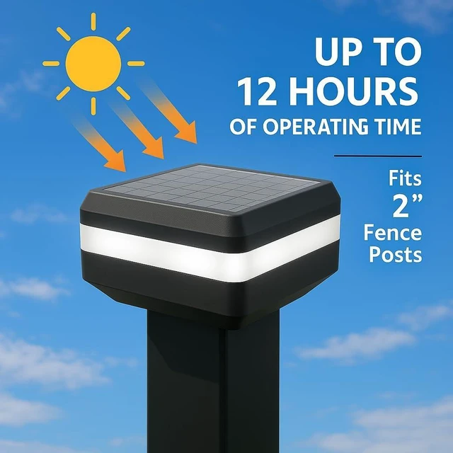Alt view image 6 of 7 - 4 Pack Solar Post Cap Lights for 2x2 Inch Aluminum, Wrought Iron, and Garden/Pool Fences, Warm White, Cool White, and Selectable RGB Colors with Built-in Color-Changing Holiday/Party Mode