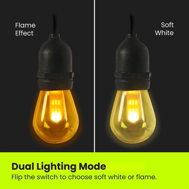 Alt view image 5 of 7 - Feit Electric LED String Lights - Flame Effect, 6 Sockets, Linkable - 12 ft