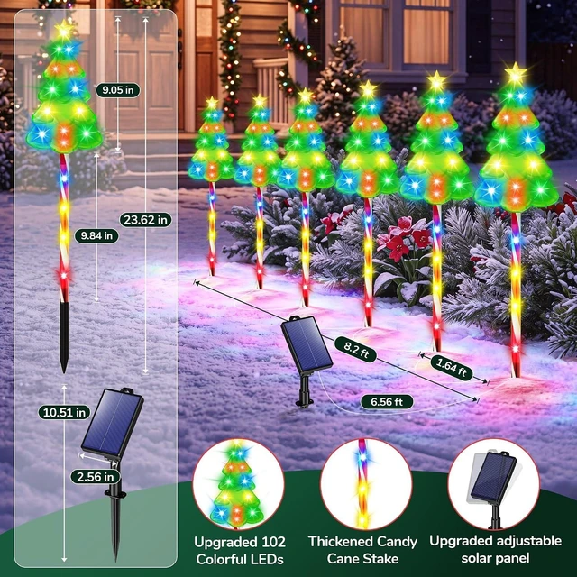 Alt view image 5 of 7 - Solar Christmas Decorations, Christmas Tree Pathway lights Outdoor