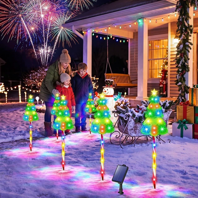 Alt view image 7 of 7 - Solar Christmas Decorations, Christmas Tree Pathway lights Outdoor