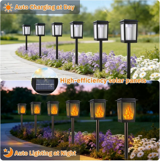 Alt view image 4 of 6 - KYEKIO Large Size & Gen2 Flame Solar Torch Lights for Halloween Decorations
