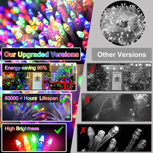 Alt view image 6 of 7 - 1500 LED 470FT Christmas String Lights, 12 Modes, Timer, Memory & Dimming