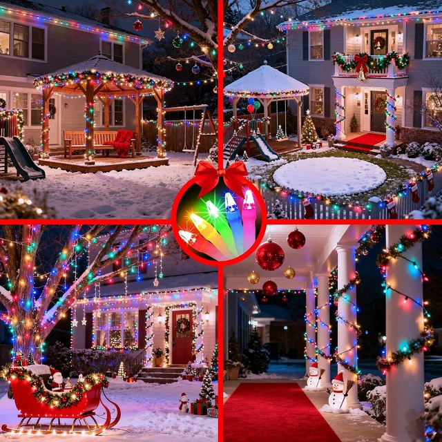 Alt view image 7 of 7 - 1500 LED 470FT Christmas String Lights, 12 Modes, Timer, Memory & Dimming