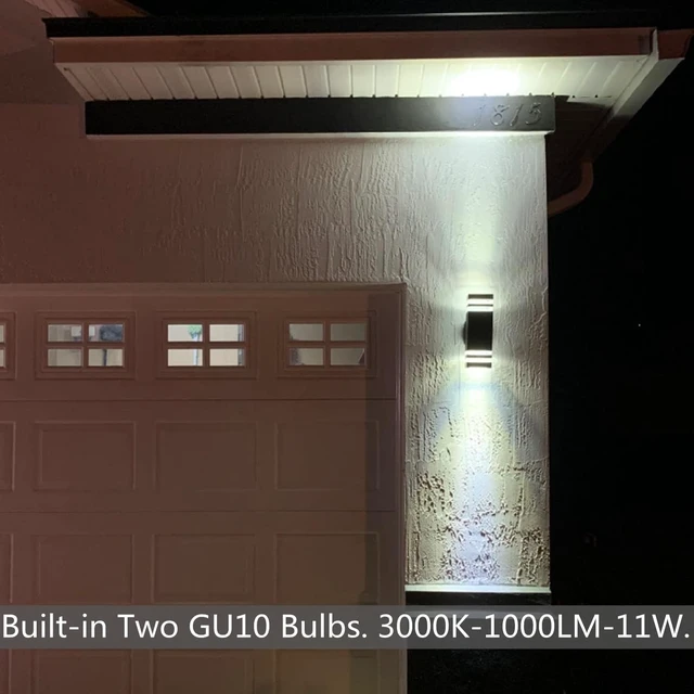 Alt view image 5 of 7 - Outdoor Wall Lights, LED Square Modern Porch Lighting Fixtures, Black Exterior Up and Down Wall Mount Lights Front Porch Wall Sconce for Garage Garden Balcony 3 Pack