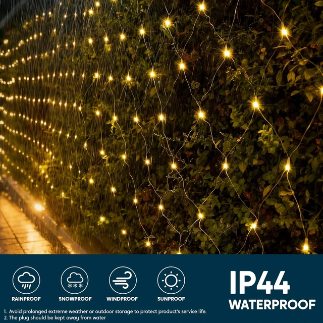 Alt view image 4 of 7 - JOYIN 360 LED Christmas Net Lights, 16.4X 6.5FT Christmas Mesh Lights with 8 Modes, Connectable, Waterproof for Bushes Trees Yard Indoor Outdoor Xmas Decorations (Warm White)