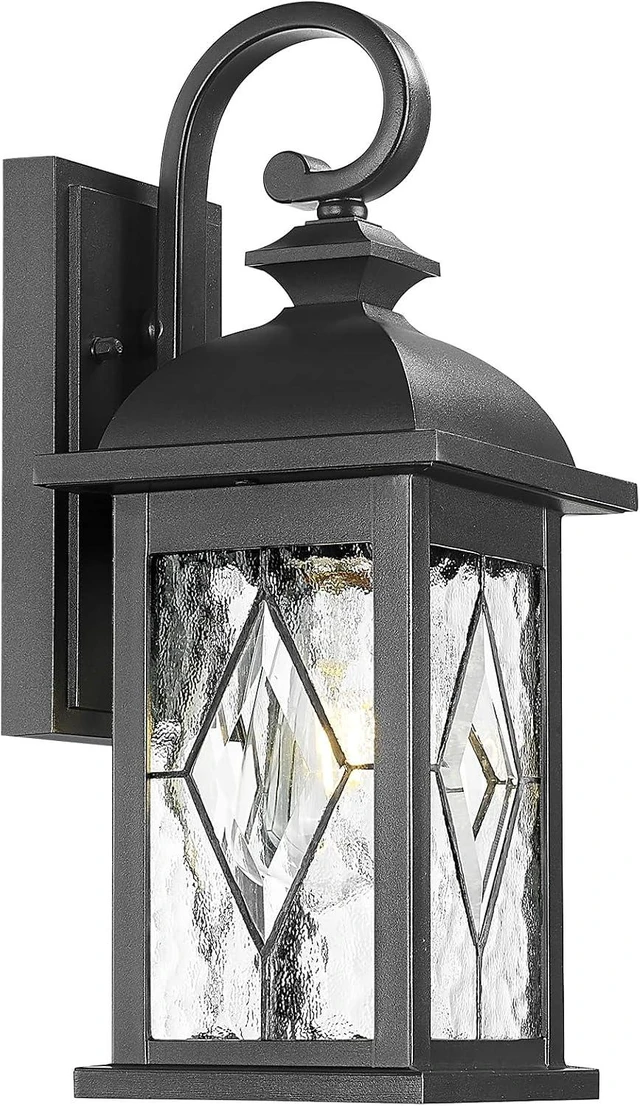 Main image of Porch Lights Outdoor 21 Inch Large Outdoor Wall Lights with Clear Water Ripple Glass Aluminum Waterproof and E26 Socket