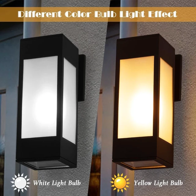 Alt view image 4 of 7 - Cerdeco 10.75" Black Modern Outdoor Wall Sconce with 3 Side Frosted Glass