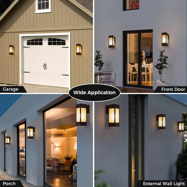 Alt view image 6 of 7 - Cerdeco 10.75" Black Modern Outdoor Wall Sconce with 3 Side Frosted Glass