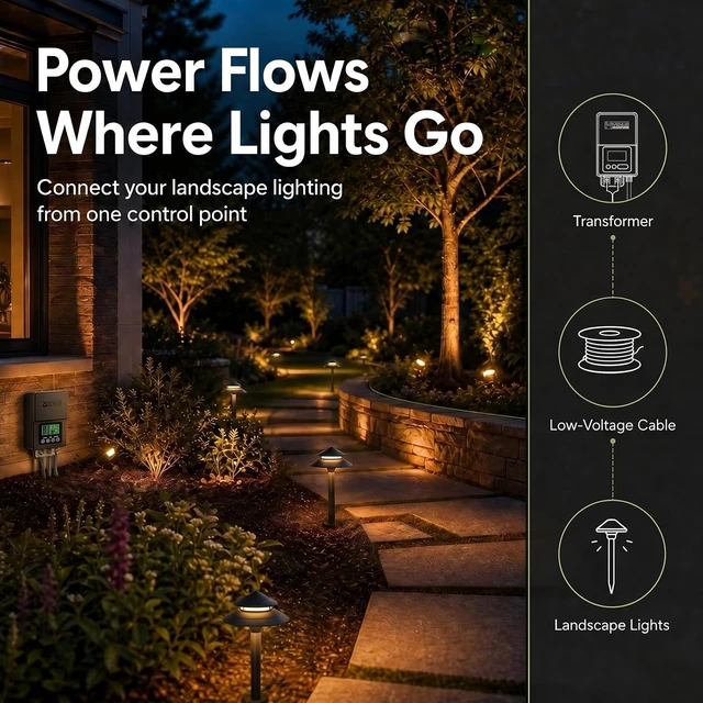 Alt view image 5 of 7 - VENUS MANUFACTURING 60W Low Voltage Landscape Lighting Transformer 12V