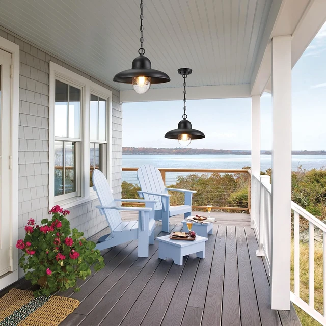 Alt view image 7 of 7 - 12 Inch Outdoor Pendant Light for Porch, Farmhouse Hanging Light
