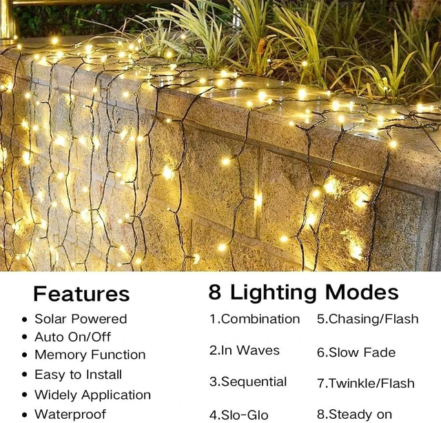 Alt view image 2 of 7 - Joomer Solar Christmas Lights Outdoor,4 Pack Total 156FT 400LED, Warm White