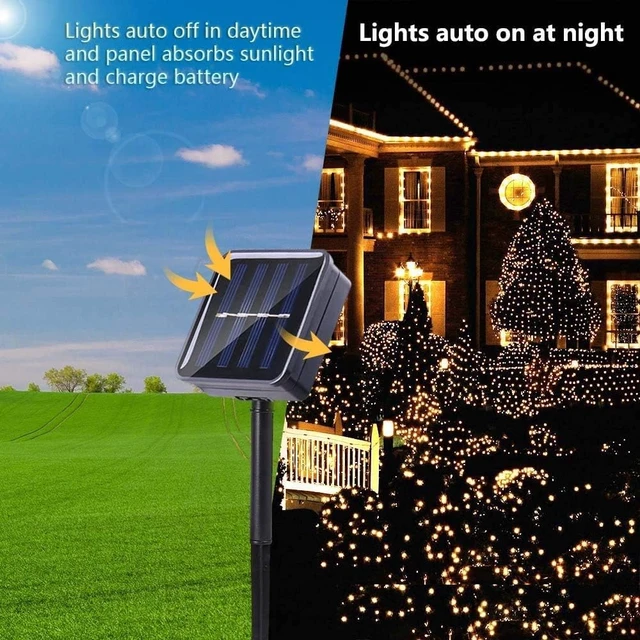 Alt view image 4 of 7 - Joomer Solar Christmas Lights Outdoor,4 Pack Total 156FT 400LED, Warm White