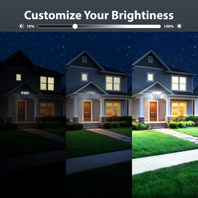 Alt view image 5 of 7 - iMaihom 180W Dusk to Dawn Outdoor Lighting, 18000LM LED Flood Light with Remote Control, IP65 Waterproof Outdoor Security Light with Photocell, 3 Adjustable Heads, 6500K Floodlight for Yard Garage