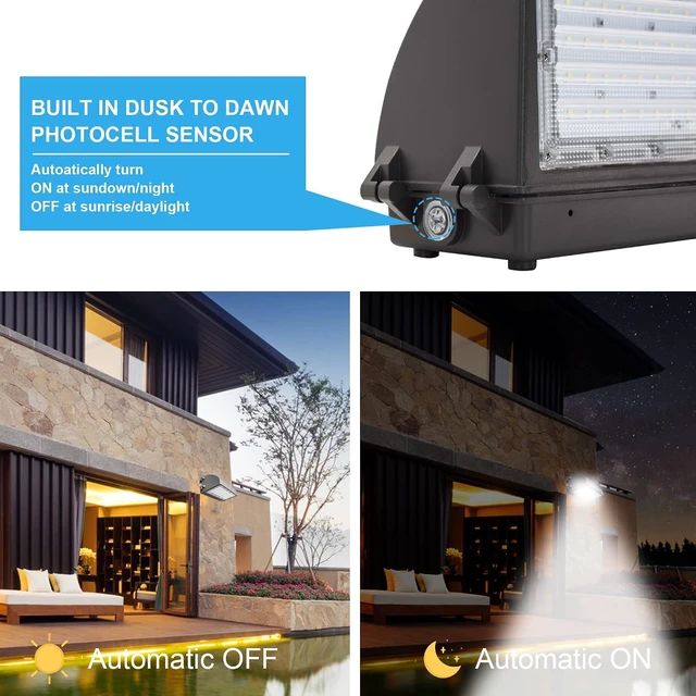 Alt view image 3 of 7 - LED Full Cutoff Wall Pack, 70W(600W Eqv.) 8,400LM 5000K with Dusk to Dawn Photocell, 100-277Vac, LED Wall Pack for Outdoor Lighting (1 Pack) - ETL Listed