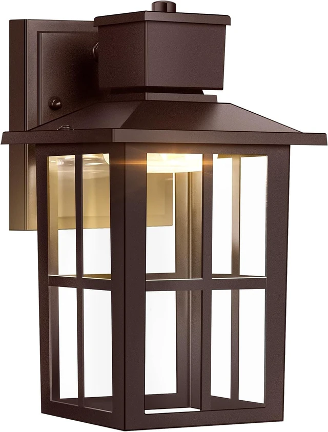 Main image of Brightever Outdoor Wall Light Fixture, LED Exterior Wall Lantern Waterproof, 10W 800LM High Brightness, 3000K/4000K/6500K Selectable Brown Patio Wall Lights for House 1 Pack