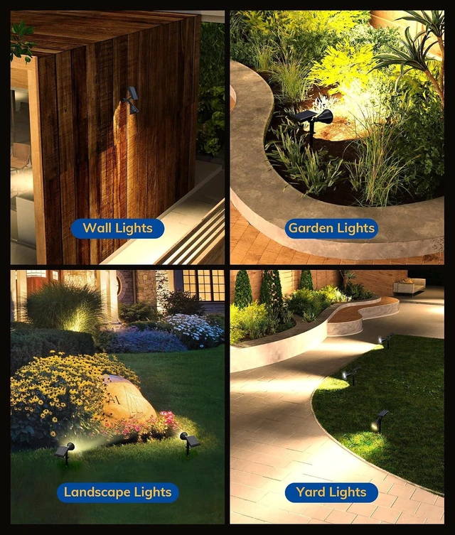 Alt view image 7 of 7 - NBKLS Solar Spot Lights for Outside, 21 LED Outdoor Solar Lights for Yard, 4 Pack Solar Spotlights Waterproof Auto On/Off for Landscape, Wall, Garden, Pool, Tree, Pathway and Driveway(Warm White)