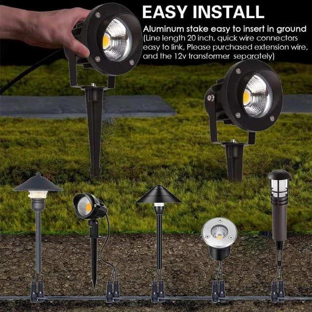 Alt view image 4 of 7 - 20W Led Spotlights Outdoor Landscape Lights,Low Voltage Led Landscape Lighting, 12V ~24V AC/DC Waterproof Landscape Spotlights with Stake for Tree Flag Lights 3000K Ultra Warm White (4Pack)