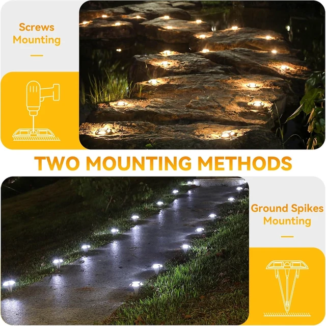 Alt view image 2 of 7 - AGPTEK 2 Colors in 1 Solar Driveway Lights 12 Pack with Ground Spike Design