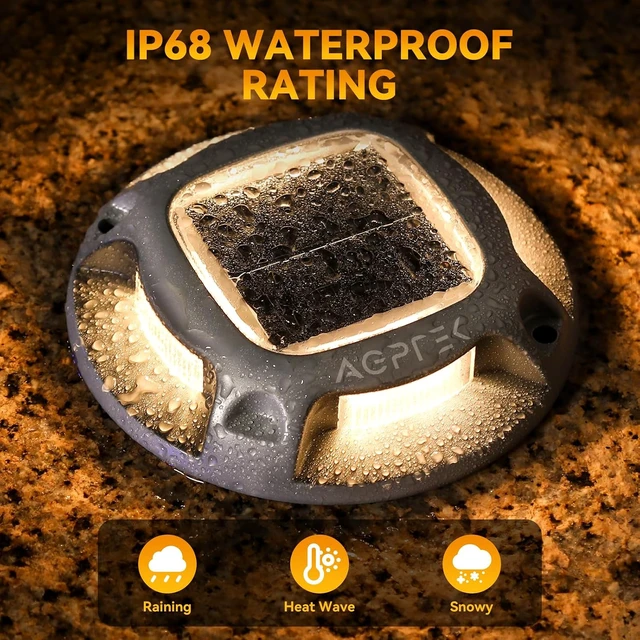 Alt view image 4 of 7 - AGPTEK 2 Colors in 1 Solar Driveway Lights 12 Pack with Ground Spike Design