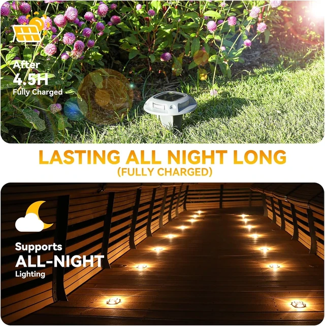 Alt view image 5 of 7 - AGPTEK 2 Colors in 1 Solar Driveway Lights 12 Pack with Ground Spike Design