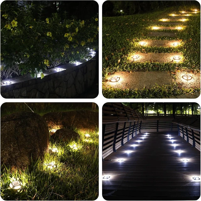 Alt view image 7 of 7 - AGPTEK 2 Colors in 1 Solar Driveway Lights 12 Pack with Ground Spike Design