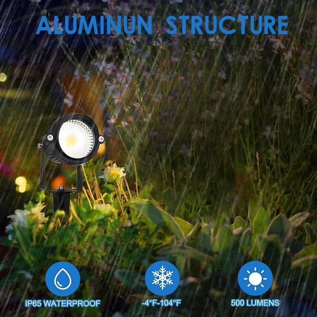 Alt view image 2 of 7 - Landscape Lights 5000K,Low Voltage Led Landscape Lighting, 12V AC/DC Waterproof Landscape Spotlights Outdoor with Stake for Tree Flag Spot Light Daylight 10 Pack (Spike Stand)