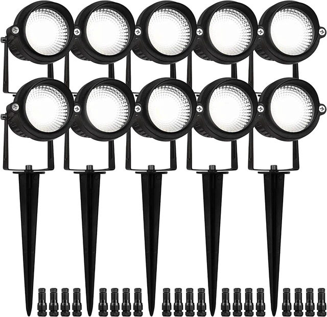 Main image of Landscape Lights 5000K,Low Voltage Led Landscape Lighting, 12V AC/DC Waterproof Landscape Spotlights Outdoor with Stake for Tree Flag Spot Light Daylight 10 Pack (Spike Stand)