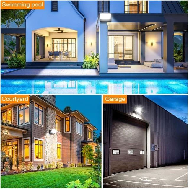 Alt view image 7 of 7 - Juyace 60W LED Outdoor Wall Light Exterior Modern Flood Lights No photocell