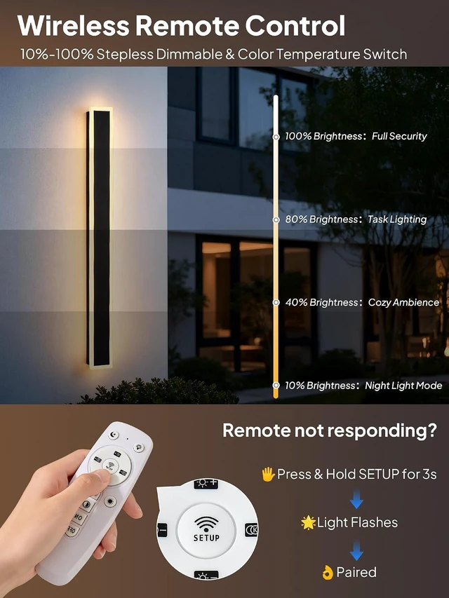 Alt view image 3 of 7 - 15.7" Outdoor Modern Wall Lights, 2-Pack Exterior Lighting Fixture