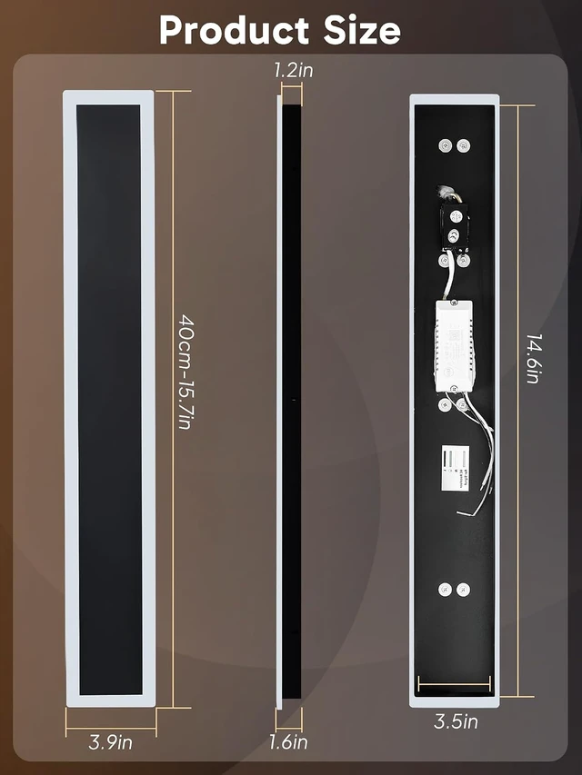 Alt view image 7 of 7 - 15.7" Outdoor Modern Wall Lights, 2-Pack Exterior Lighting Fixture