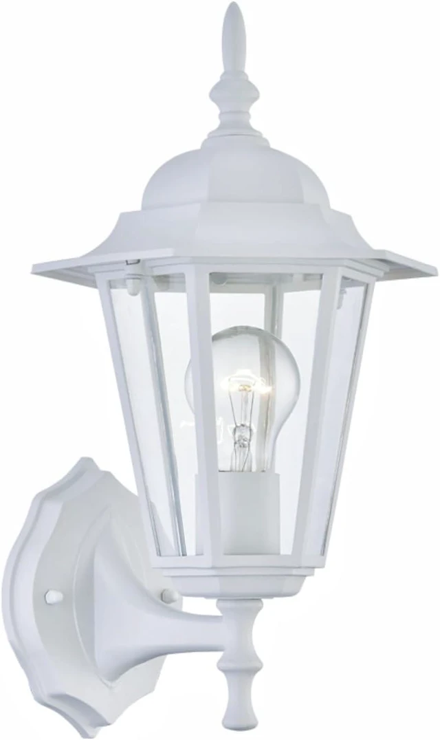 Main image of WISBEAM White Outdoor Wall Lantern, Outdoor Wall Sconce for House Porch Lighting Fixture, E26 Base 60W Max, Metal Housing Plus Glass, Wet Location Rated, ETL Qualified, Bulbs not Included