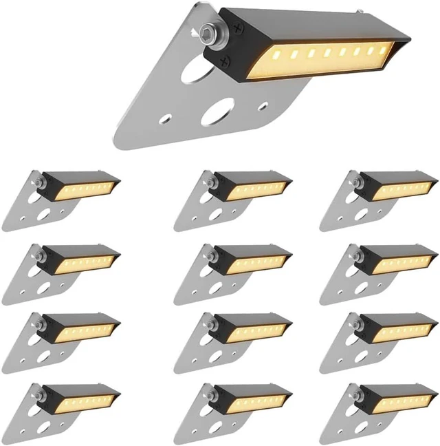 Main image of JESLED 12 Pack 4 inch Retaining Wall Lights, Low Voltage Landscape Lighting