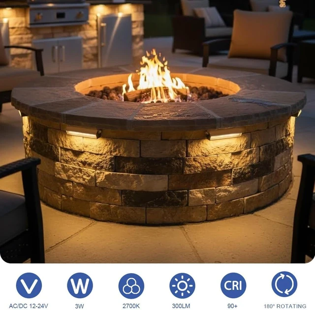 Alt view image 2 of 7 - JESLED 12 Pack 4 inch Retaining Wall Lights, Low Voltage Landscape Lighting