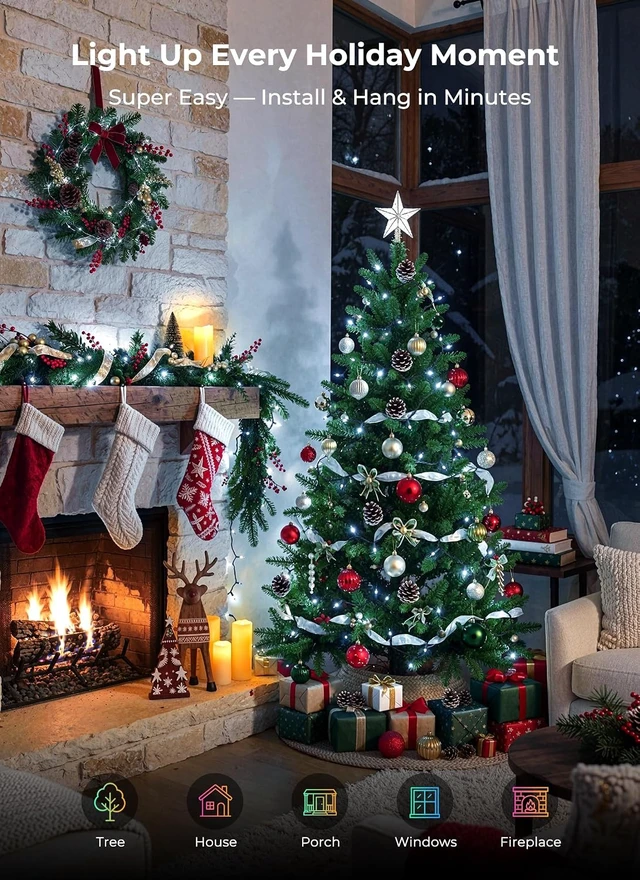 Alt view image 2 of 7 - Brightown Cool White Christmas Lights, 65FT 200 Count LED String Lights