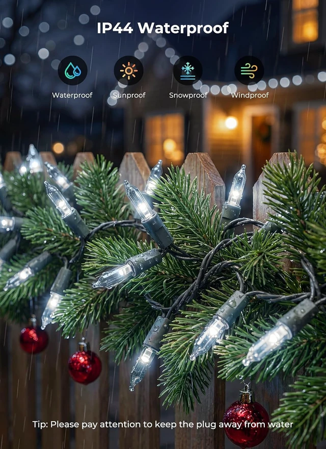 Alt view image 3 of 7 - Brightown Cool White Christmas Lights, 65FT 200 Count LED String Lights