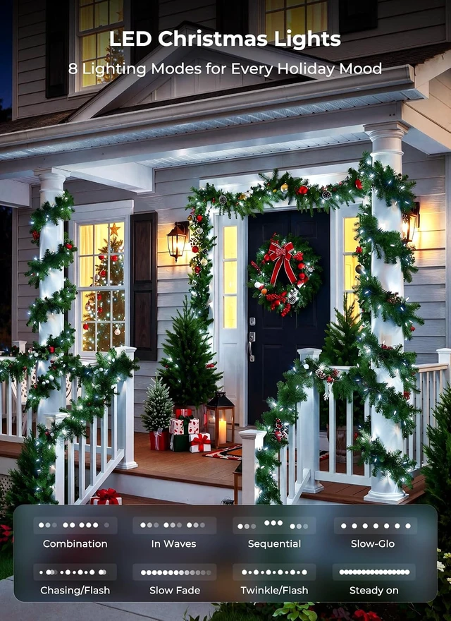 Alt view image 5 of 7 - Brightown Cool White Christmas Lights, 65FT 200 Count LED String Lights