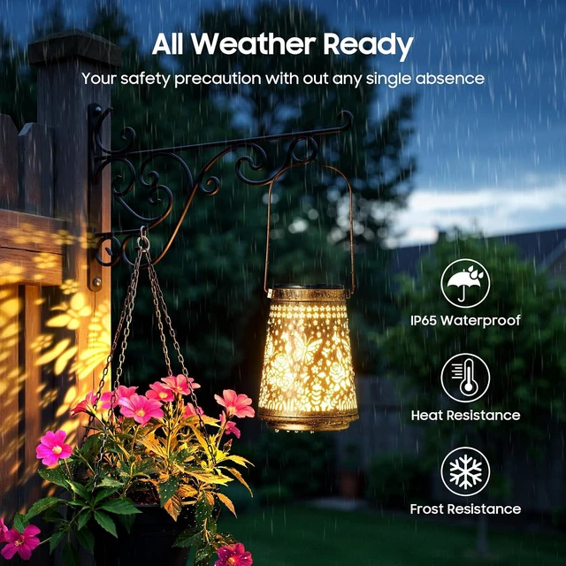 Alt view image 4 of 7 - 2 Pack Solar Lanterns Outdoor Waterproof, Birthday Gifts for Women Mom
