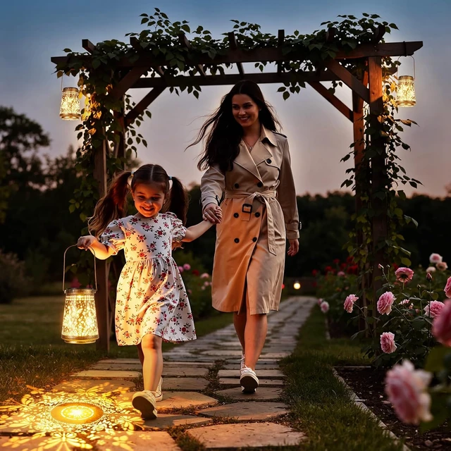 Alt view image 7 of 7 - 2 Pack Solar Lanterns Outdoor Waterproof, Birthday Gifts for Women Mom