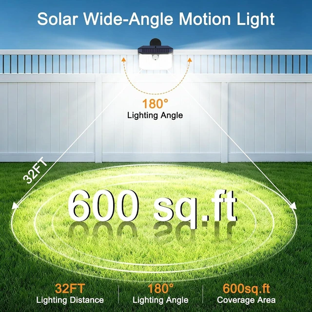 Alt view image 3 of 7 - Fabrito 268LEDs Clip On Solar Lights Outdoor with Motion Sensor, 650LM Solar Fence Lights Outdoor Waterproof with 3 Lighting Modes, Bright Solar Deck Lights for Fence, Wall, Patio, Garden, 6Pack