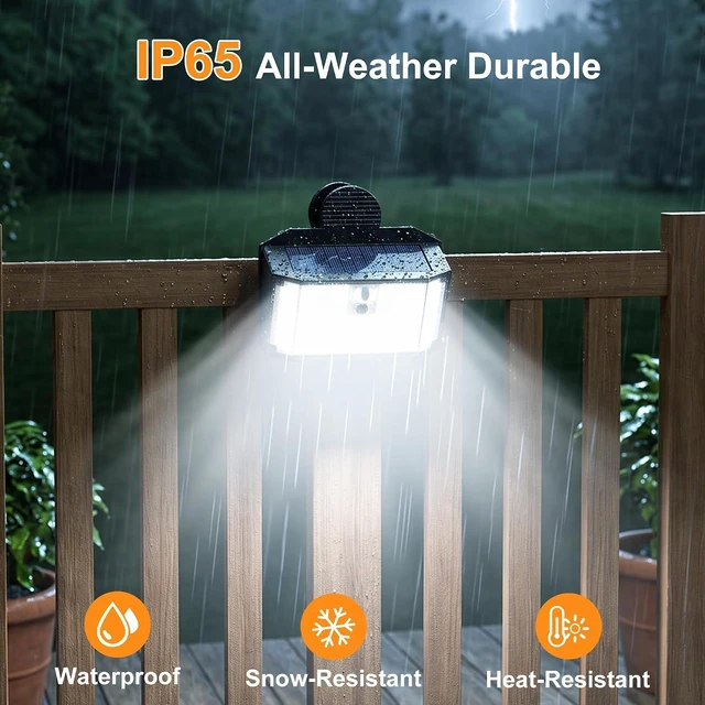 Alt view image 5 of 7 - Fabrito 268LEDs Clip On Solar Lights Outdoor with Motion Sensor, 650LM Solar Fence Lights Outdoor Waterproof with 3 Lighting Modes, Bright Solar Deck Lights for Fence, Wall, Patio, Garden, 6Pack