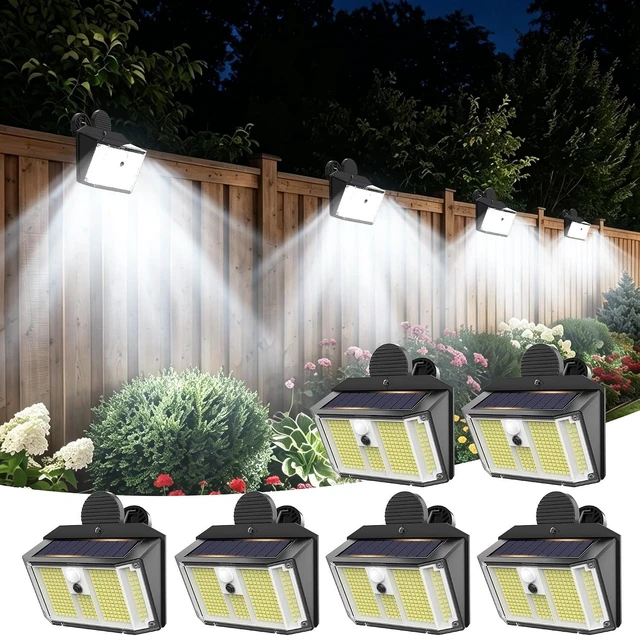 Main image of Fabrito 268LEDs Clip On Solar Lights Outdoor with Motion Sensor, 650LM Solar Fence Lights Outdoor Waterproof with 3 Lighting Modes, Bright Solar Deck Lights for Fence, Wall, Patio, Garden, 6Pack