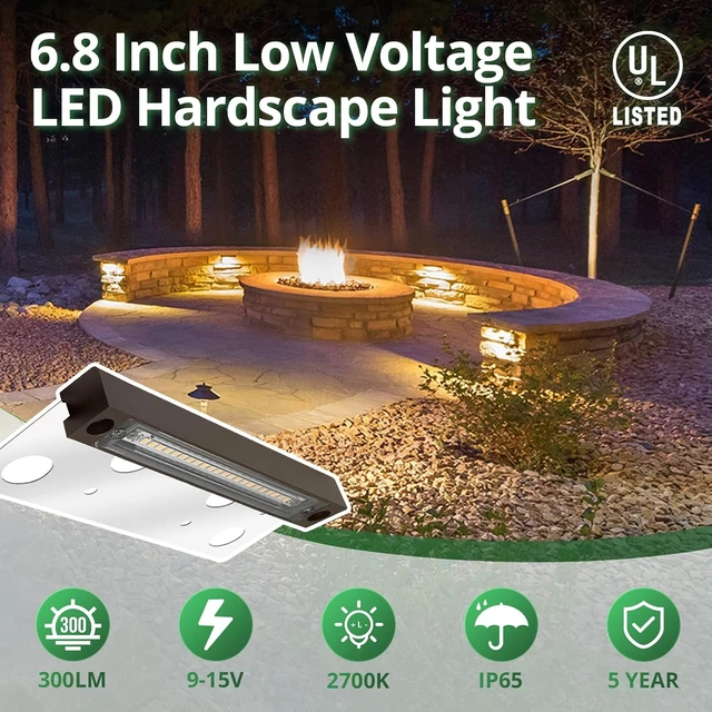 Alt view image 2 of 7 - GKOLED 1-Pack 6.8 LED Hardscape Light, Low Voltage Outdoor, Dark Bronze