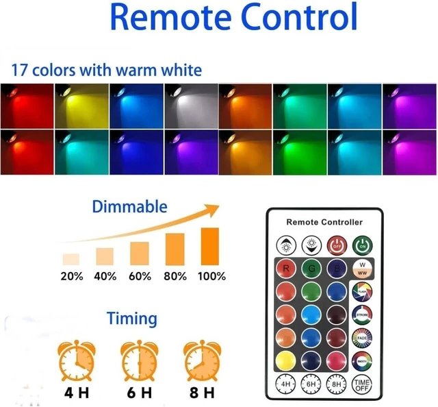 Alt view image 2 of 7 - 15W Halloween Individual Spotlights with Timer Colored Warm White 3 lights