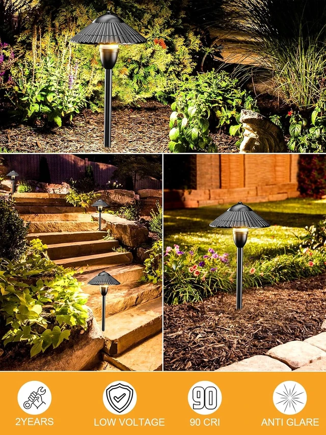 Alt view image 7 of 7 - ZUCKEO Low Voltage Landscape Lighting LED Pathway Lights, 5W Landscape Path Lights 3000K Warm White 12-24V, Outdoor IP66 Ground Light for Garden, Walkway, Yard (12-Pack with Connector)