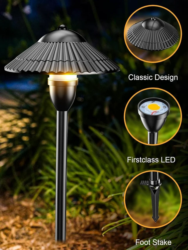 Alt view image 5 of 7 - ZUCKEO Low Voltage Landscape Lighting LED Pathway Lights, 5W Landscape Path Lights 3000K Warm White 12-24V, Outdoor IP66 Ground Light for Garden, Walkway, Yard (12-Pack with Connector)
