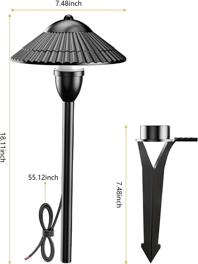 Alt view image 6 of 7 - ZUCKEO Low Voltage Landscape Lighting LED Pathway Lights, 5W Landscape Path Lights 3000K Warm White 12-24V, Outdoor IP66 Ground Light for Garden, Walkway, Yard (12-Pack with Connector)
