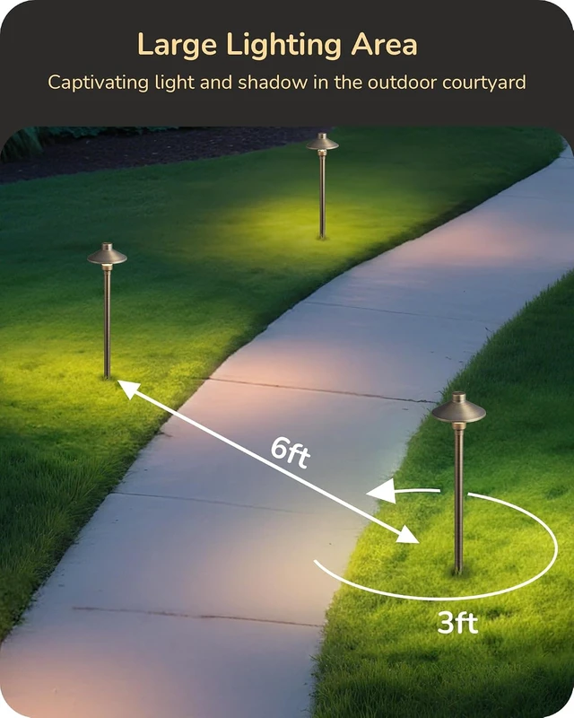 Alt view image 4 of 7 - EDISHINE Solid Brass Low Voltage Landscape Lighting with G4 Bulbs 4 Pack