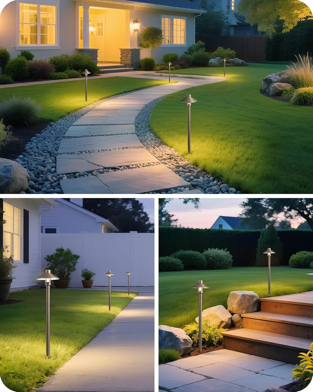 Alt view image 7 of 7 - EDISHINE Solid Brass Low Voltage Landscape Lighting with G4 Bulbs 4 Pack